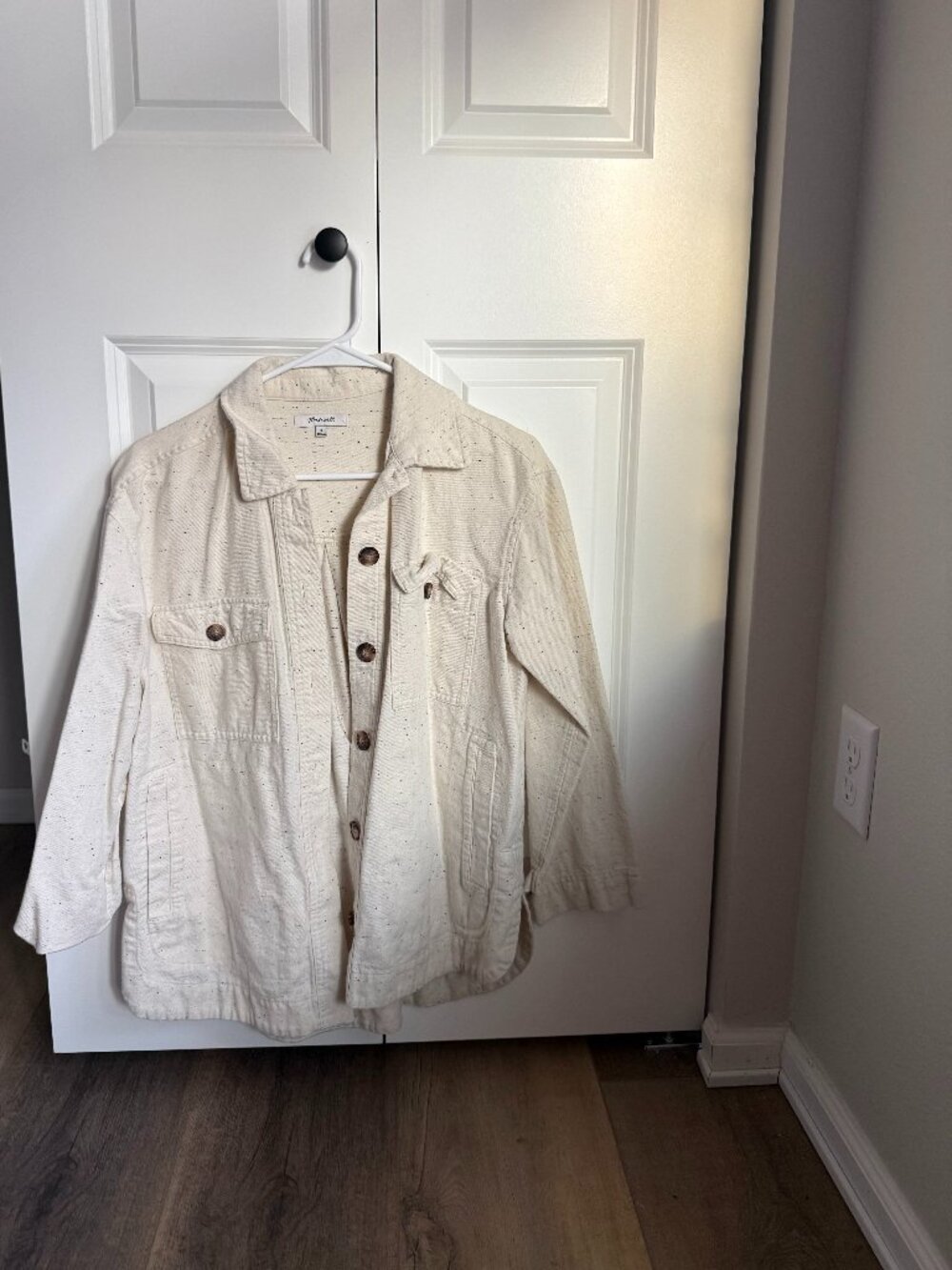 Madewell Donegal Flannel Speckled Shirt Jacket Cream